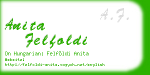 anita felfoldi business card