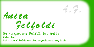 anita felfoldi business card